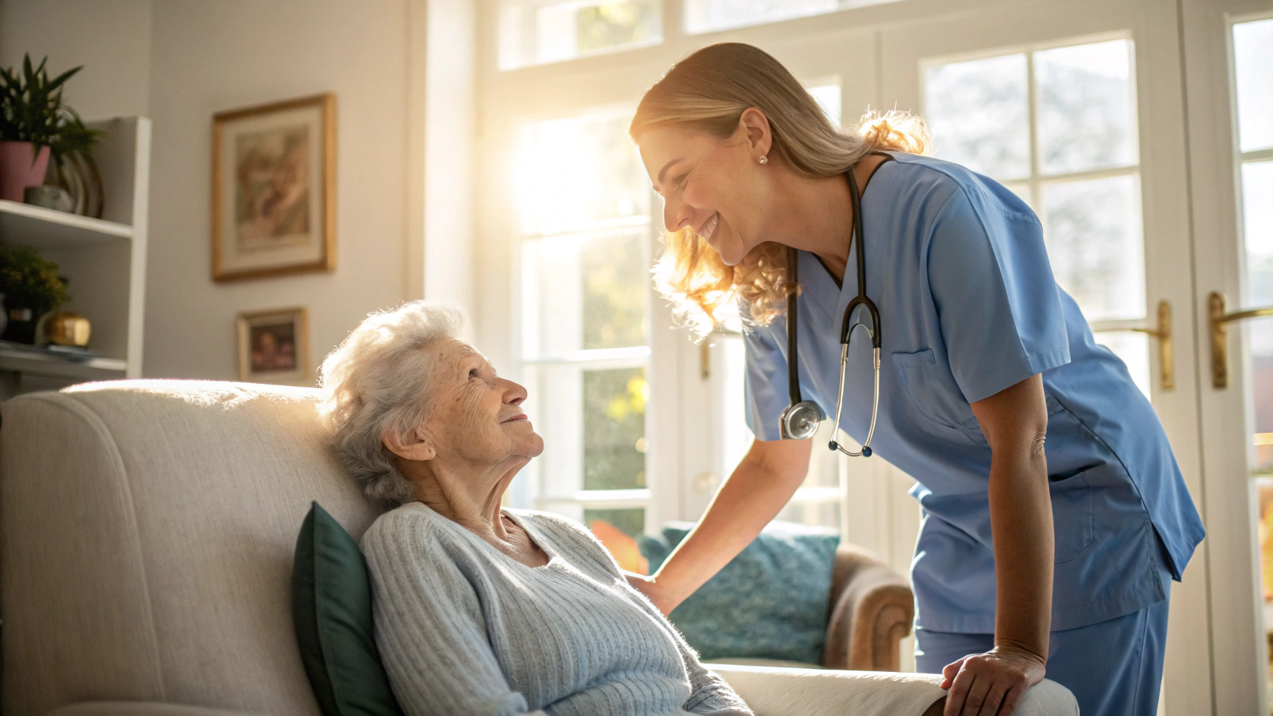 Healthcare professional providing care
