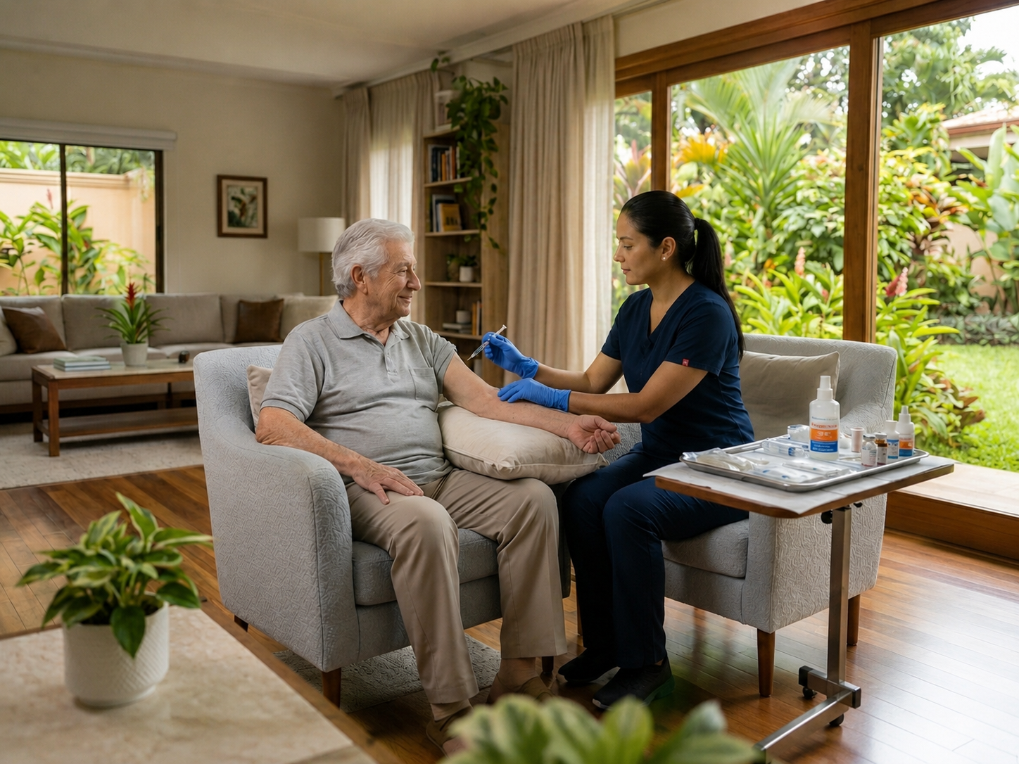 Procedimiento médico realizado en casa